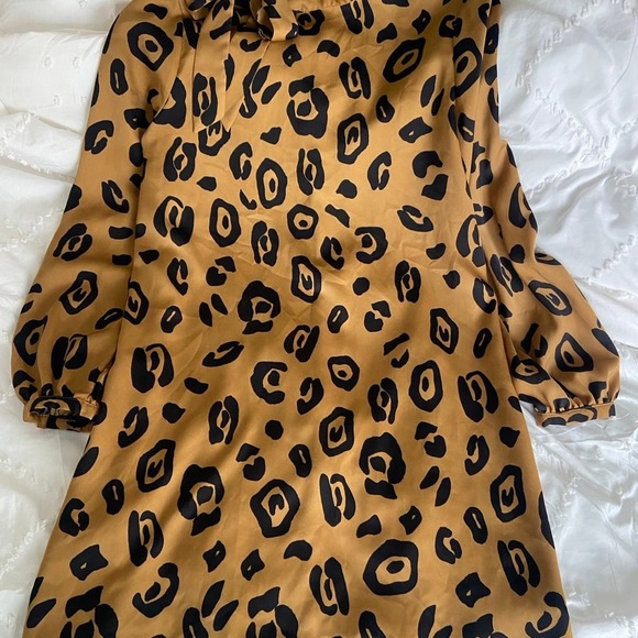 Who what wear dress tunic leopard print knee length small side tie - Picture 6 of 8